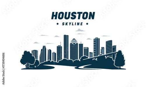 Houston city skyline vector art. 