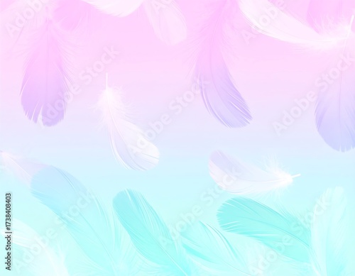 Pastel feathers in soft colors