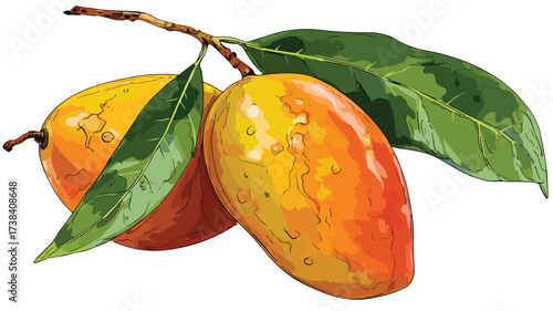 Vibrant Vector Illustration of Juicy Mango Fruit for Creative Designs
