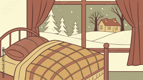cozy-bedroom-vector-with-winter-blanket-and-window.eps