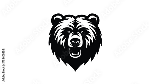 Wild Brave Grizzly Bear Head Mascot in Professional Image Usage