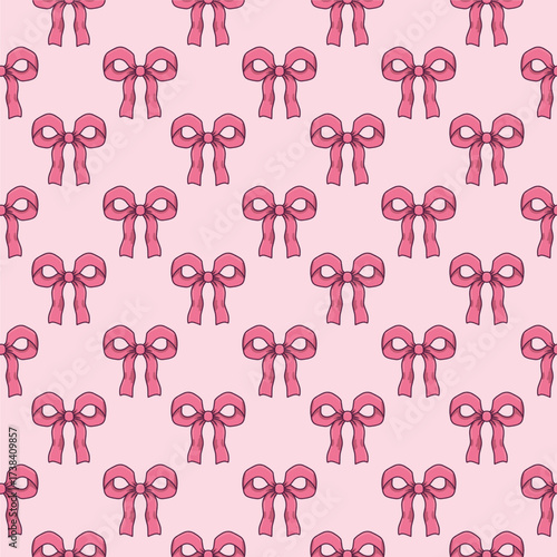 pink bows seamless pattern