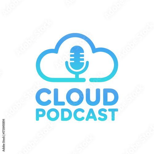Cloud podcast logo template design