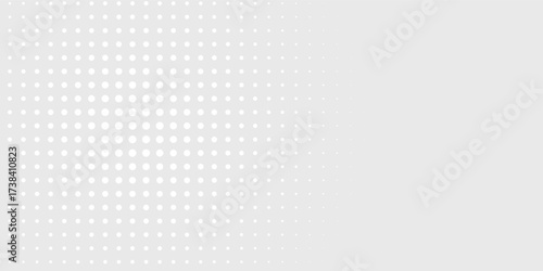 Dot white gray wave light technology texture background. Abstract big data digital halftone dots pop art comics with nature graphic design modern Vector