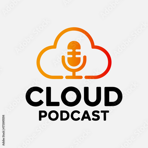 Gradient podcast logo with cloud combinations