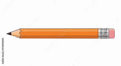 Orange pencil with pink eraser