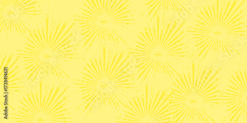 Seamless floral pattern with abstract yellow and orange flowers, a light, nature-inspired vector illustration for spring and summer wallpaper design. decoration, art, ornament, color, card, sun, gold