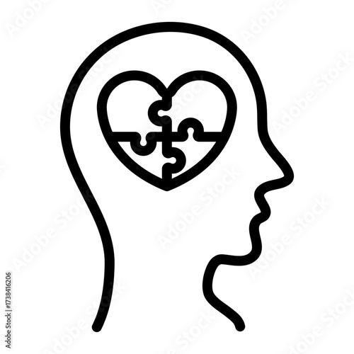 Emotional Intelligence simple line icon