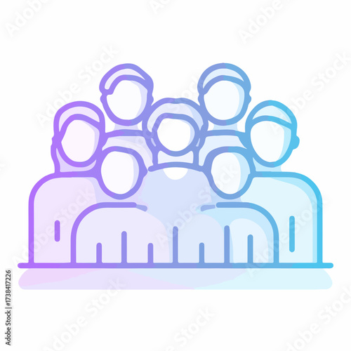 Monoline outline users group icon design