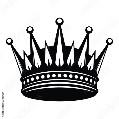 Vector art of elegant black crown illustration