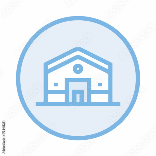 Warehouse Outline Clean UI Icon Design