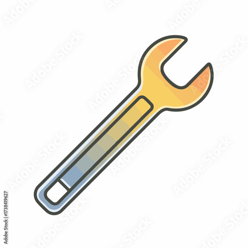 Minimalist Outline Wrench in Duotone Flat