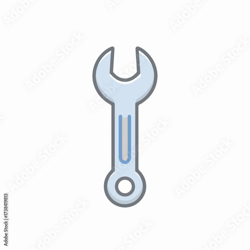 Minimalistic Outline Wrench Icon Design