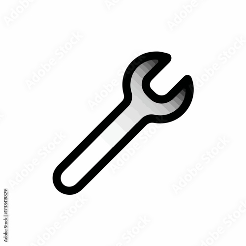 Sleek Wrench Icon in Minimal Duotone