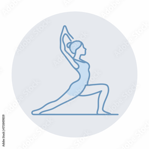 Simple Yoga Pose Outline Vector Icon
