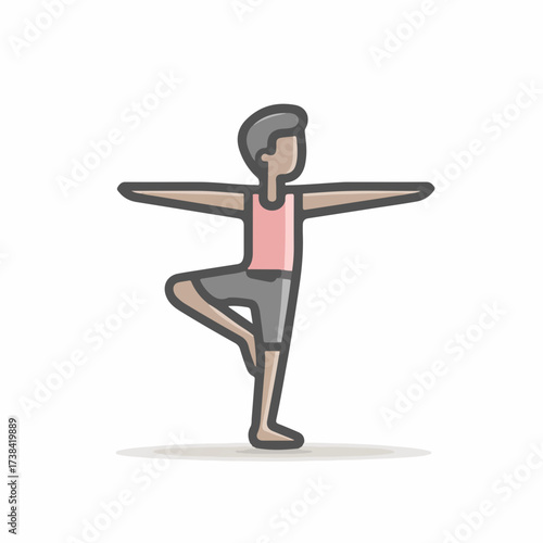 Minimal Yoga Pose Pictogram Icon