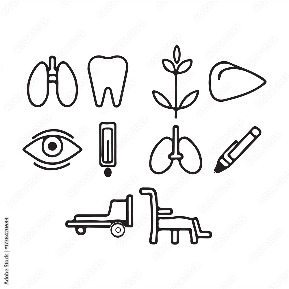 Fototapeta premium set of medical icons and symbols.