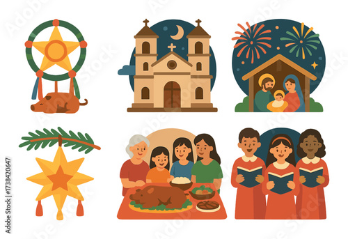 Festive traditions: christmas celebration with family and cultural symbols