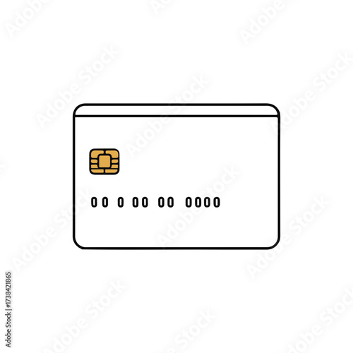 A bank card with a chip is a minimalistic payment icon