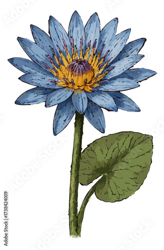 Nymphaea nouchali illustration