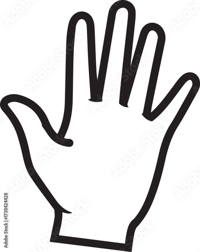 Open hand gesture symbolizing stop or welcome, a clean and versatile graphic for communication and design needs