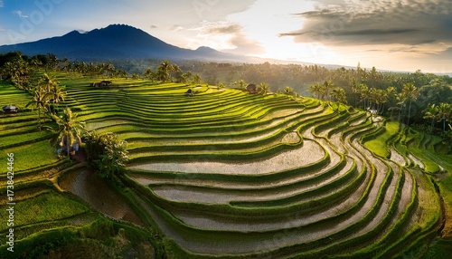 terrace rice fields bali indonesia