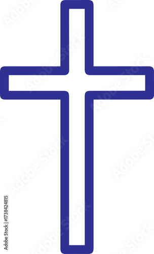 Simple modern cross icon symbolizing faith hope and spirituality for religious or design projects