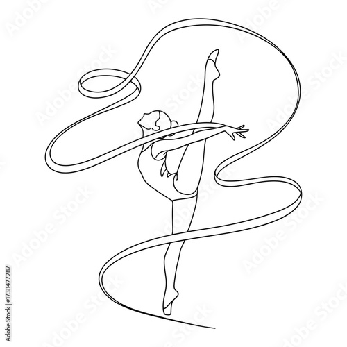 Gymnast against white background