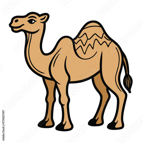 Friendly Dromedary Camel Desert Animal Cartoon Illustration