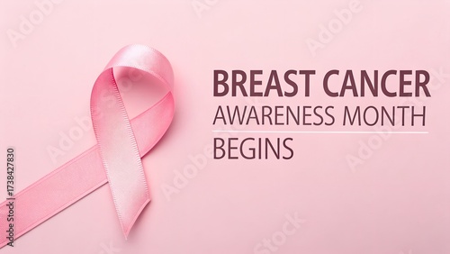 Wallpaper Mural Pink ribbon symbolizes breast cancer awareness month on a soft pink background Torontodigital.ca