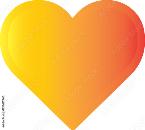 Warm gradient heart symbol radiating love and positivity, perfect for Valentine's Day designs or expressing heartfelt emotions in your projects