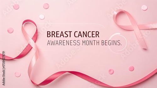 Wallpaper Mural Pink ribbons symbolize breast cancer awareness month on a soft pink background Torontodigital.ca