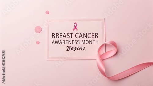 Wallpaper Mural Pink ribbon symbolizes breast cancer awareness month on a pastel background Torontodigital.ca
