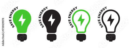 Energy and sustainability badges. Save Energy