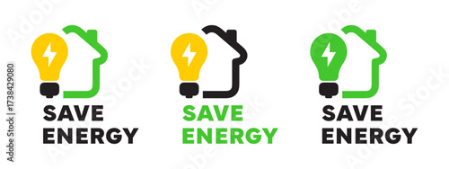Save Energy Badges. Energy efficiency badges