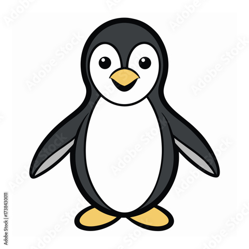 Cute Penguin Cartoon Character from Antarctica for Kids Designs