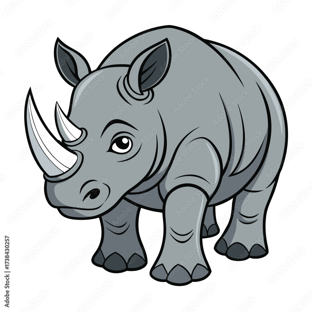 Fototapeta premium Powerful Rhinoceros Mascot Illustration for a Sports Team Logo
