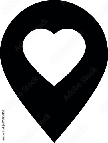 icon with heart in gps navigation style vector illustration