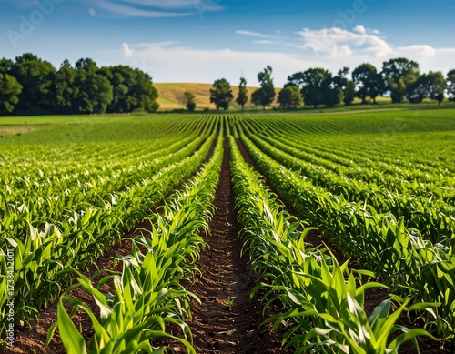 Panoramic view of a cornfield