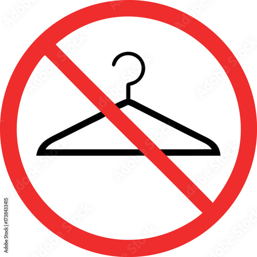 No Hanger Icon. Laundry Rule or Direction Illustration As A Simple Vector Sign & Trendy Symbol for Design 