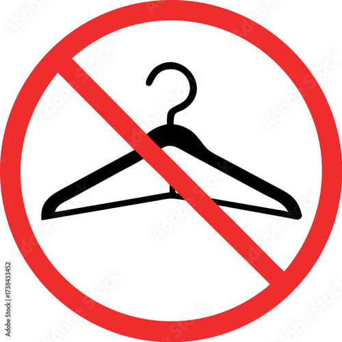 No Hanger Icon. Laundry Rule or Direction Illustration As A Simple Vector Sign & Trendy Symbol for Design 