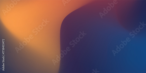 Abstract Sea background. Deep Blue, orange and red color vector banner. Pastel gradient pattern. Blurred light fuzz colorful gradient background