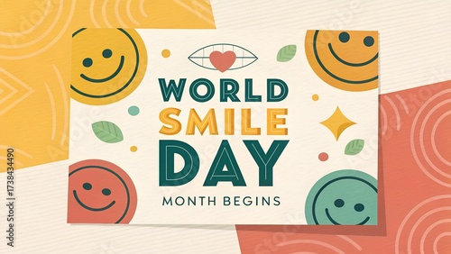 Wallpaper Mural Celebrating world smile day with colorful graphic elements and cheerful design Torontodigital.ca