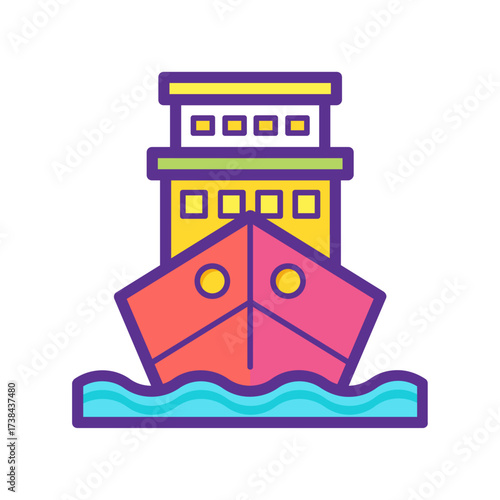 Cargo Ship Front View – Shipping and Logistics Vector Illustration