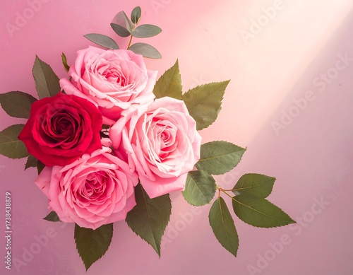 Pastel roses in a bouquet