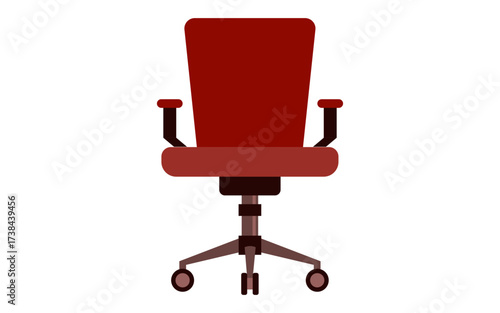 Red office chair icon isolated on white background, Red Office Chair Clipart PNG, Red office computer chai