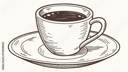 Illustration of coffee cup with saucer vector graphic design for cafe and restaurant menu design element
