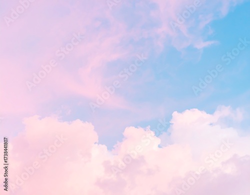 Pastel sky with fluffy clouds (1)