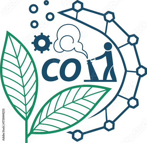 Geometric Minimal Icon for Carbon Absorption Process