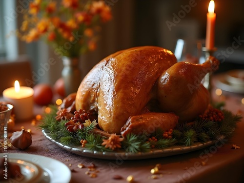 Wallpaper Mural AI generated hyperrealistic turkey festive cinematic scene Torontodigital.ca